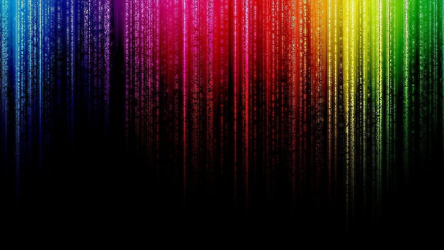 Vibrant Rainbow Digital Rain Abstract Background HD wallpaper