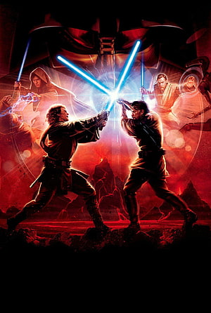 Anakin Skywalker and Obi-Wan Kenobi Lightsaber Duel on Mustafar HD phone wallpaper