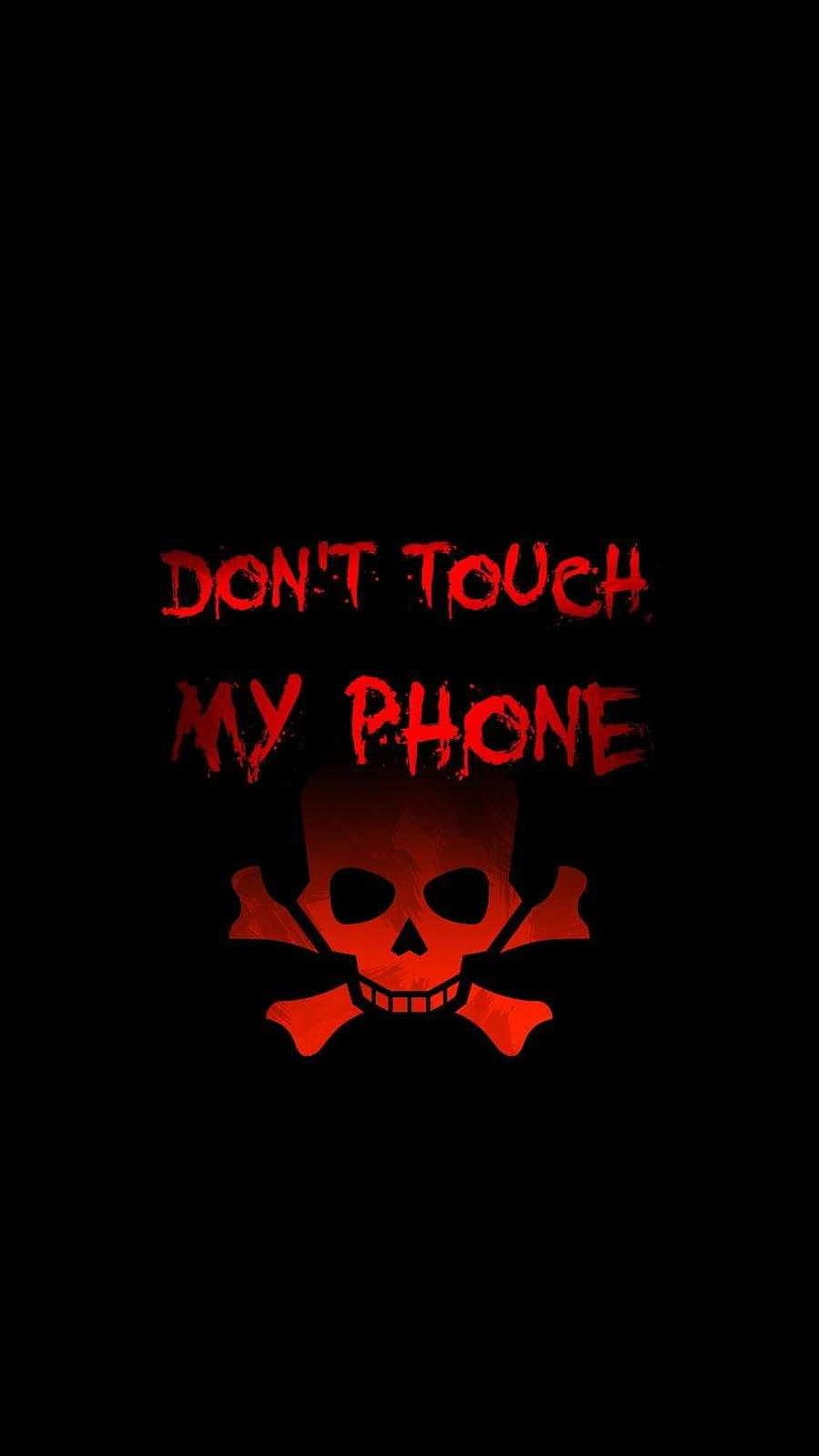 Red Skull and Crossbones Warning Graphic on Black Background HD phone wallpaper
