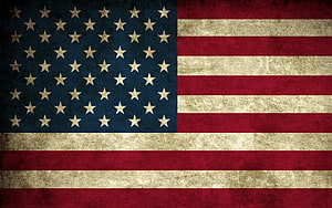 Vintage Distressed American Flag With Weathered Texture And Faded Patriotic Colors HD wallpaper