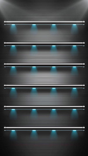 Modern LED Under-Cabinet Lighting with Cool Blue Glow on Dark Ribbed Wall HD phone wallpaper