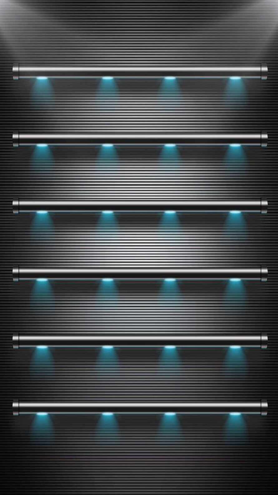 Modern LED Under-Cabinet Lighting with Cool Blue Glow on Dark Ribbed Wall HD phone wallpaper