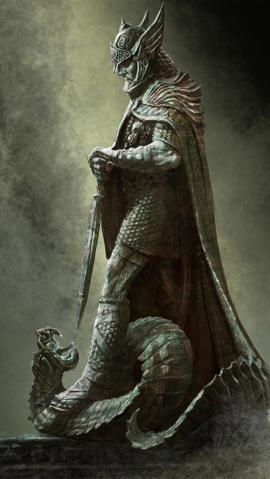 Archangel Michael in Ornate Armor Holding a Sword Fantasy Concept Art HD phone wallpaper