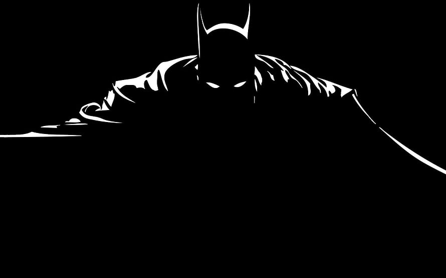 Batman Minimalist Silhouette on Black Background HD wallpaper