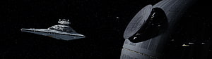Imperial Star Destroyer Approaching The Death Star In Rogue One HD wallpaper