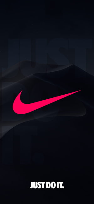 Nike Swoosh Logo with Just Do It Slogan on Dark Abstract Background HD phone wallpaper
