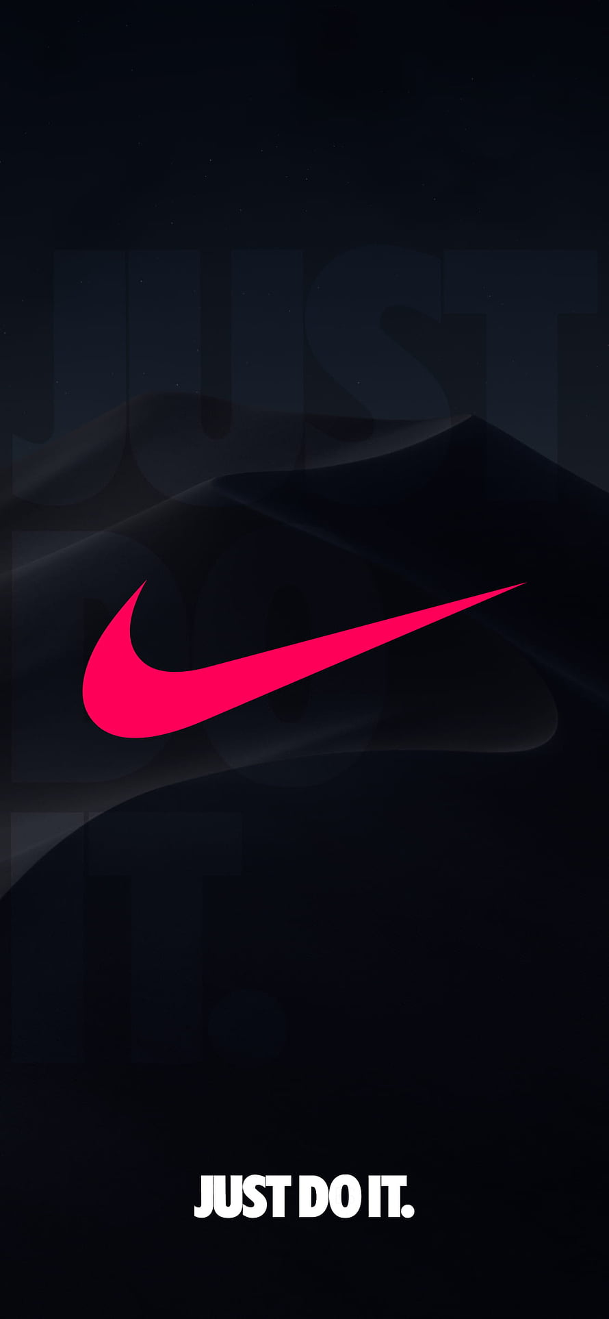 Nike Swoosh Logo with Just Do It Slogan on Dark Abstract Background HD phone wallpaper