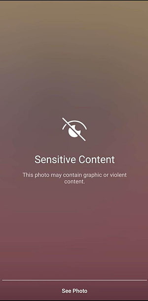 Minimalist Sensitive Content Warning Screen with Muted Gradient Background HD phone wallpaper