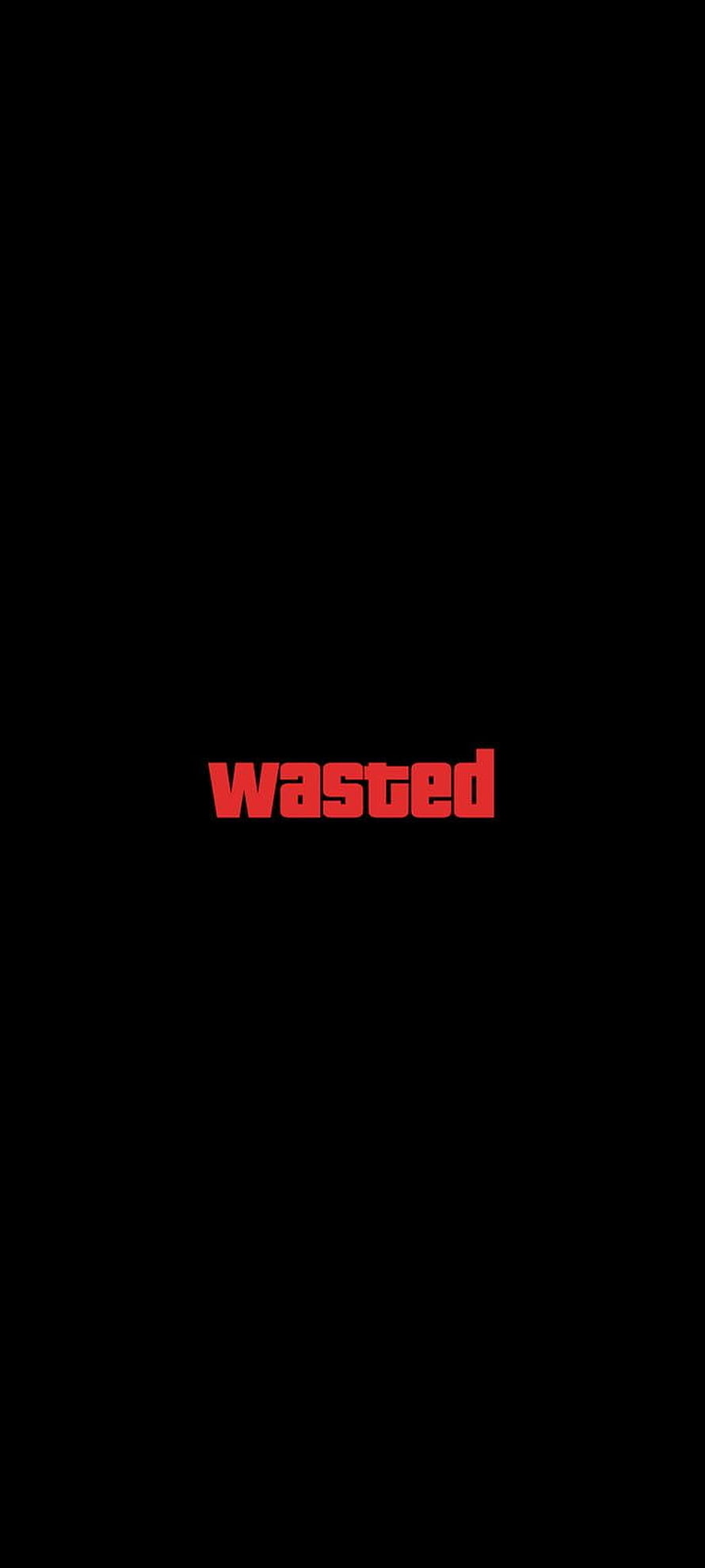 GTA Wasted Screen Red Text on Black Background Minimalist Gaming Wallpaper HD phone wallpaper