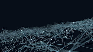 Abstract Neural Network Visualization with Glowing Nodes and Connections on Dark Background HD wallpaper