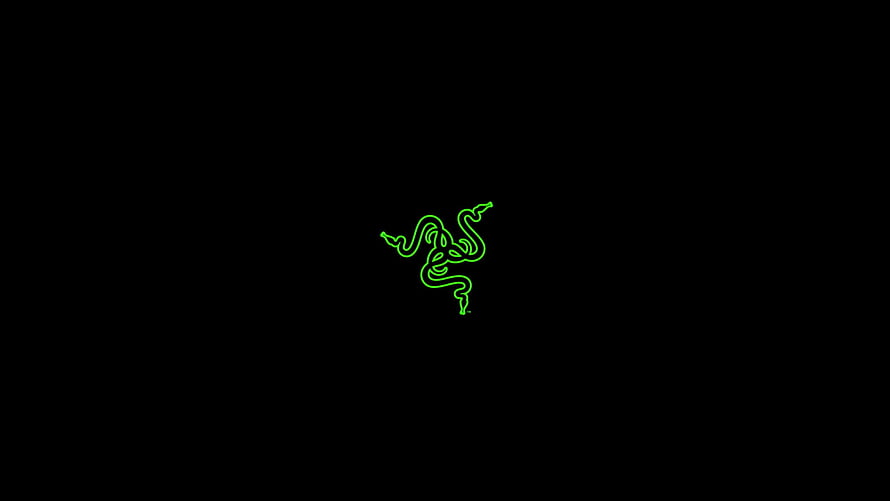 Razer Green Snake Logo on Black Background Minimalist Gaming Brand Emblem HD wallpaper