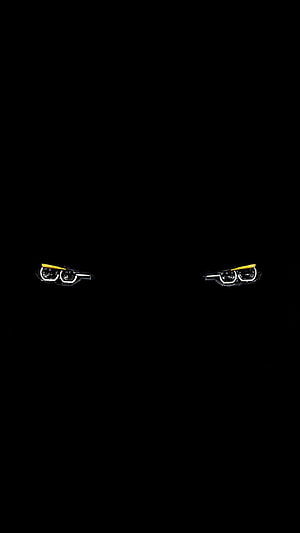 Minimalist Black AMOLED Headlight Wallpaper with Yellow Accents HD phone wallpaper