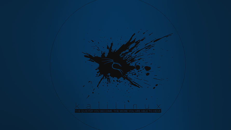 Kali Linux Dark Blue Ink Splash Minimalist Desktop Background HD wallpaper