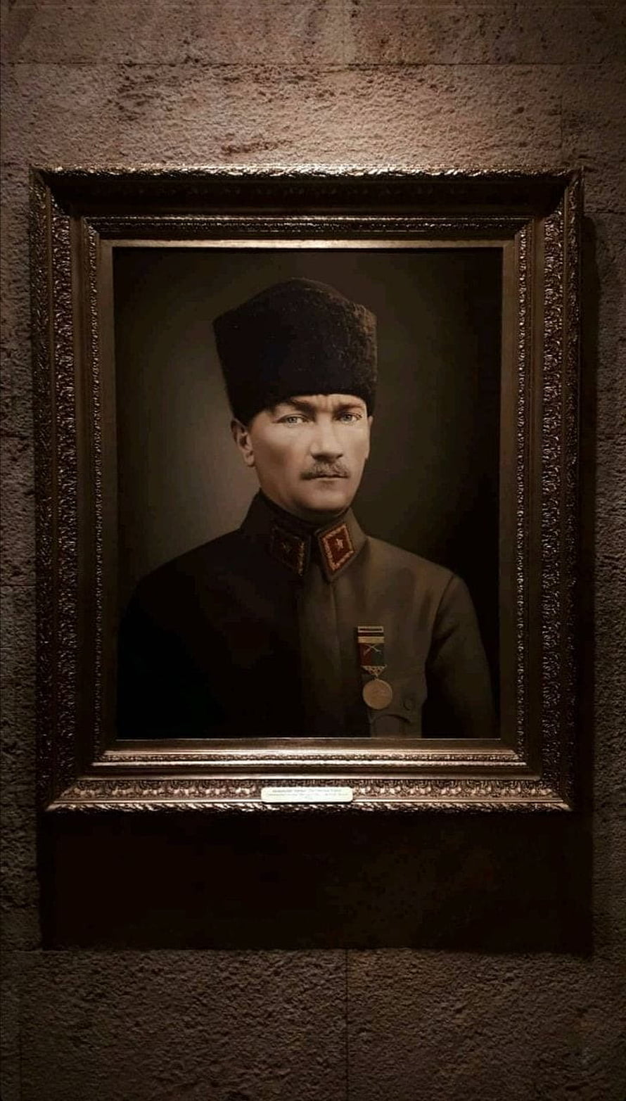 Mustafa Kemal Atatürk in Military Uniform Framed Portrait HD phone wallpaper