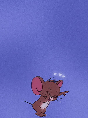 Fancy Mouse from Tom and Jerry in a Cute Aesthetic Pose with Hearts HD phone wallpaper