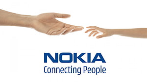 Nokia Connecting People Brand Identity with Reaching Hands on White Background HD wallpaper