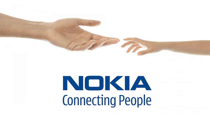 Nokia Connecting People Brand Identity with Reaching Hands on White Background HD wallpaper