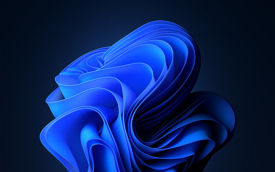 Windows 11 Default Blue Abstract Flowing Ribbon Wallpaper HD wallpaper