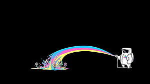Colorful Rainbow Spray Painting Illustration on Black Background HD wallpaper