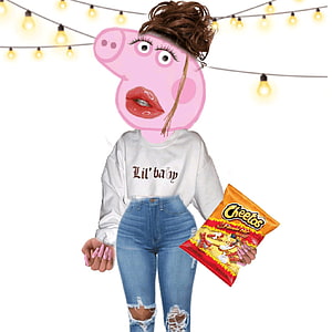 Peppa Pig Baddie Aesthetic Meme with Cheetos and Lil Baby Sweatshirt HD phone wallpaper