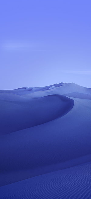 Serene Blue Tinted Desert Dunes Under a Clear Sky HD phone wallpaper