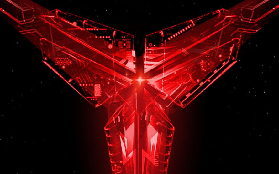 Glowing Red Lenovo Legion Gaming Phone Concept with Futuristic Circuit Design HD wallpaper