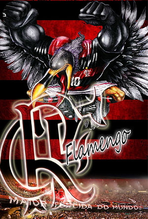 Flamengo Eagle Mascot with Number 10 Jersey and Stadium Crowd HD phone wallpaper
