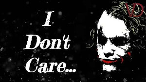 Joker High Contrast Portrait With I Don't Care Quote On Black Background HD wallpaper