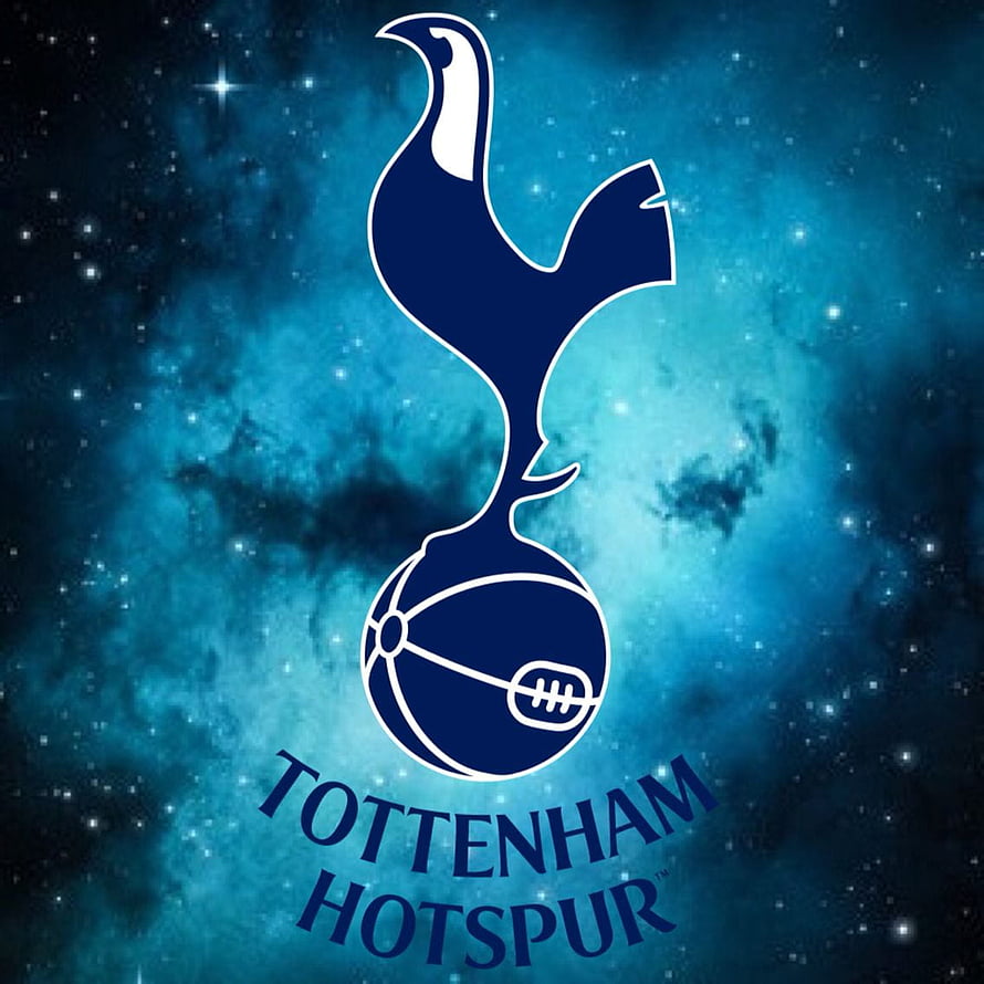 Tottenham Hotspur Crest on a Deep Blue Cosmic Nebula Background HD phone wallpaper