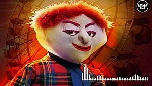 Mrs Tweed from Monsters Inc in a plaid shirt with red hair against a warm industrial backdrop HD wallpaper