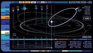 Star Trek LCARS Interface Displaying Bucatari Prime System Star Map HD wallpaper