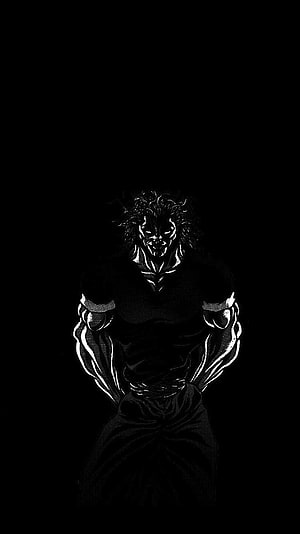 Yujiro Hanma Dark Monochrome Portrait from Baki the Grappler HD phone wallpaper