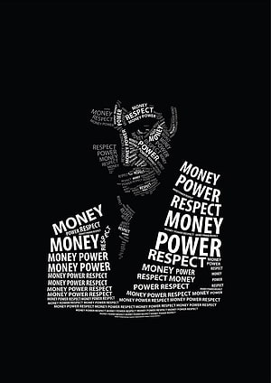 Money Power Respect Typography Silhouette on Black Background HD phone wallpaper