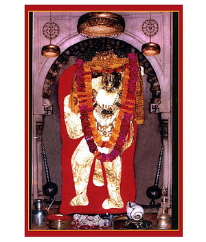 Mehandipur Balaji Hanuman Ji Temple Idol with Flower Garland and Ritual Offerings, Otil Mehandipur Balaji Hanuman Ji Print Paper Paper Wall Poster Without Frame: Buy Otil Mehandipur Balaji Hanuman Ji Print Paper Paper Wall Poster Without Frame at Best Price in India on Snapdeal, #mehandipur balaji HD phone wallpaper
