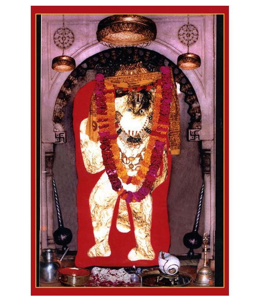 Mehandipur Balaji Hanuman Ji Temple Idol with Flower Garland and Ritual Offerings, Otil Mehandipur Balaji Hanuman Ji Print Paper Paper Wall Poster Without Frame: Buy Otil Mehandipur Balaji Hanuman Ji Print Paper Paper Wall Poster Without Frame at Best Price in India on Snapdeal, #mehandipur balaji HD phone wallpaper