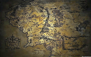 Detailed Middle Earth Map from The Lord of the Rings Fantasy World HD wallpaper