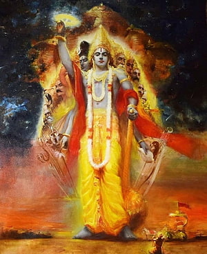 Vasudeva Vishvarupa Divine Form of Krishna in the Mahabharata HD phone wallpaper