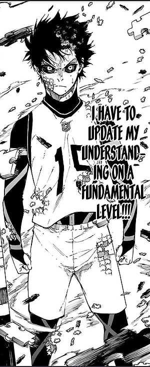 Blue Lock Manga Panel: Intense Soccer Player in Number 14 Jersey with Dramatic Black and White Art HD phone wallpaper