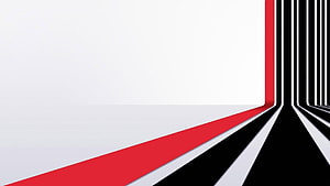 Minimalist 3D Perspective with Red, Black, and White Geometric Lines HD wallpaper