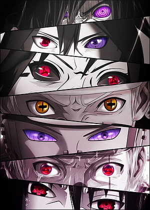 Naruto Sharingan and Rinnegan Eye Collection Anime Poster HD phone wallpaper