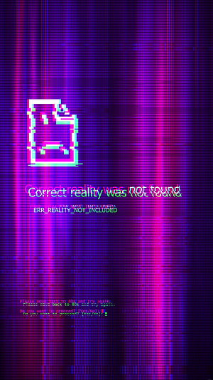 Neon Glitch Art with Digital Error Message and Retro Phone Icon HD phone wallpaper