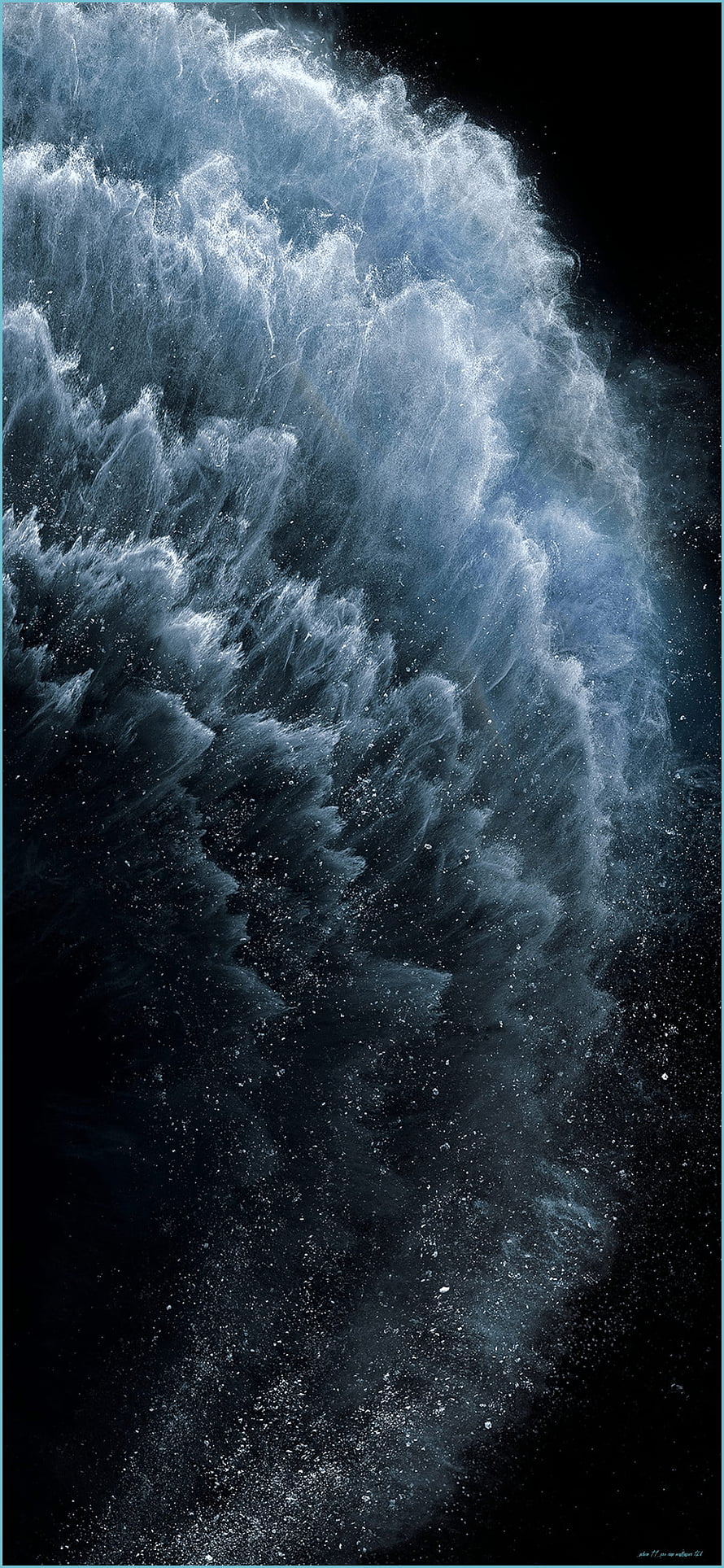 Dramatic Blue Ocean Wave Splash Against Black Background HD phone wallpaper