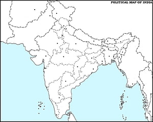 Blank Political Map of India with State Boundaries and Capital Markers HD wallpaper
