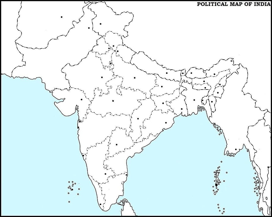 Blank Political Map of India with State Boundaries and Capital Markers HD wallpaper