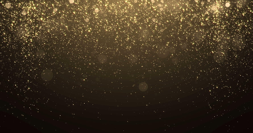 Golden Sparkle Bokeh Background with Glittering Light Particles on Dark Canvas HD wallpaper
