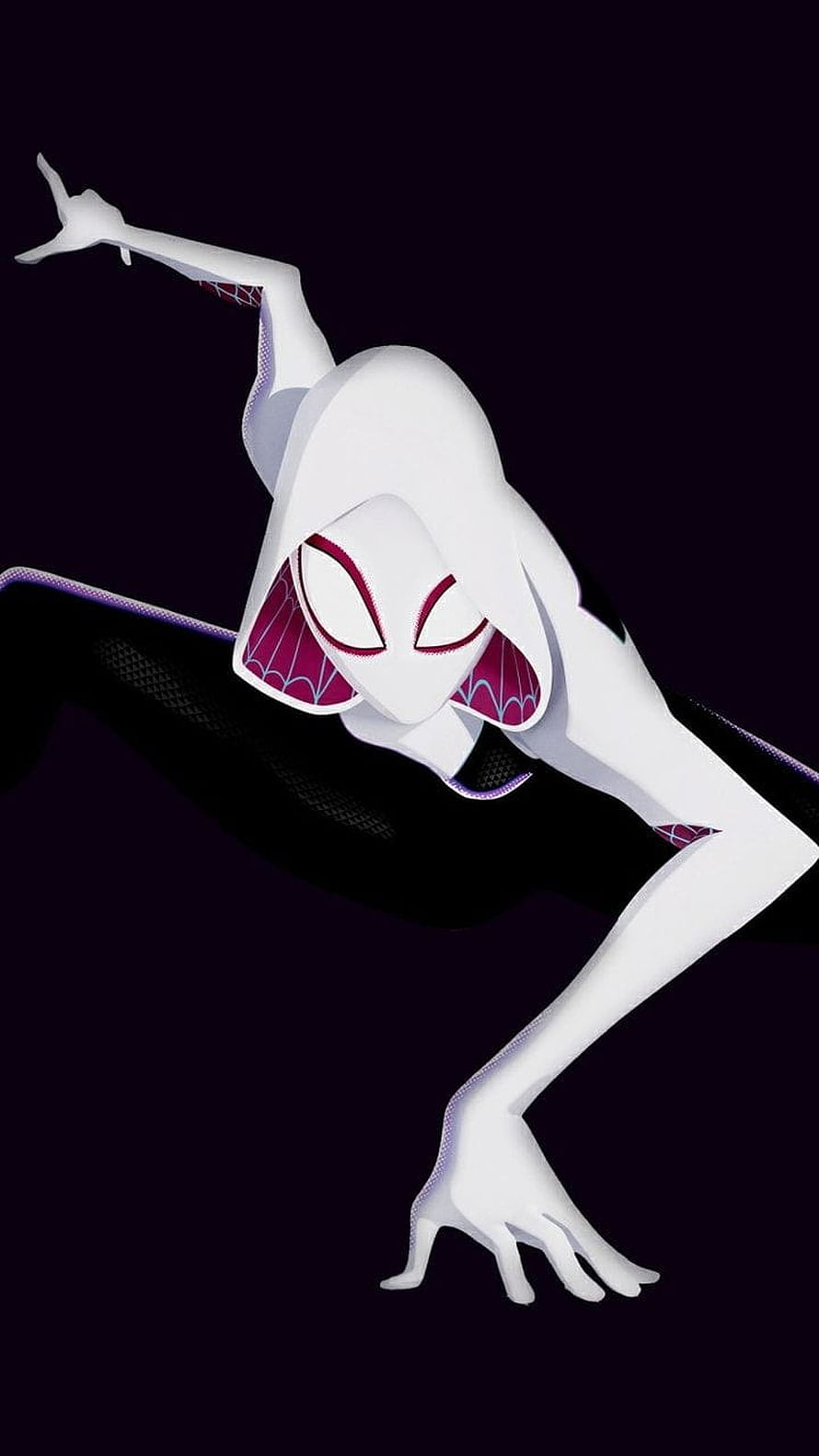 Spider-Gwen Stacy in Dynamic Action Pose from Into the Spider-Verse Animated Film HD phone wallpaper