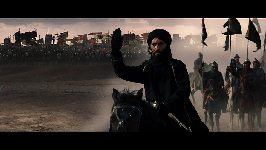 Saladin on Horseback in Kingdom of Heaven Epic Battle Scene HD wallpaper