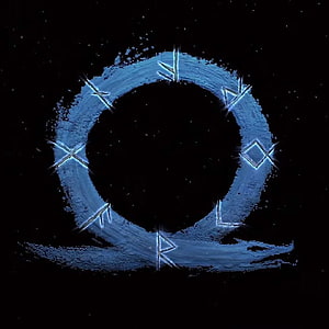 God of War Ragnarok Rune Circle Emblem on Black Background HD phone wallpaper