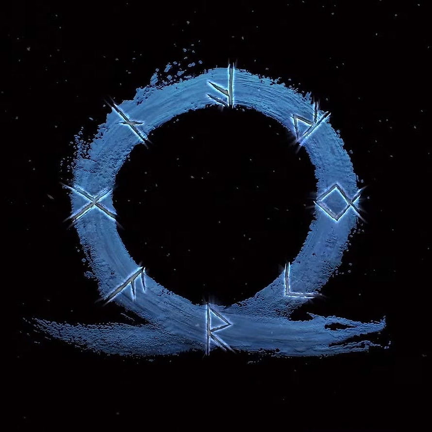 God of War Ragnarok Rune Circle Emblem on Black Background HD phone wallpaper