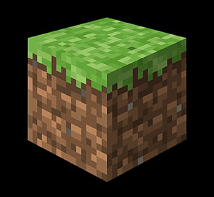Minecraft Grass Block Texture Rendered in Isometric Pixel Art Style HD wallpaper